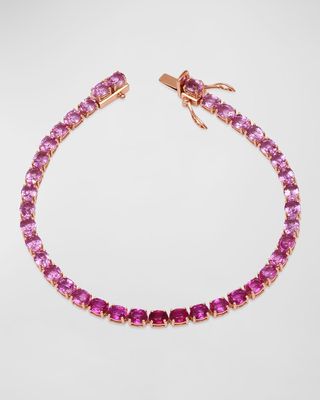 18k Rose Gold Ombre Pink Sapphire Tennis Bracelet