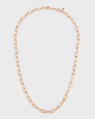 18K Rose Gold Oval Chain Link Necklace, 20"L