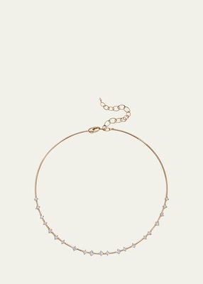 18K Rose Gold Rugiada Collar Necklace with Diamonds