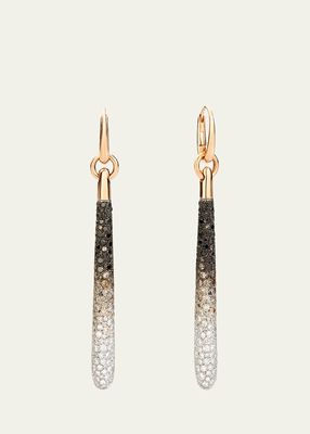 18K Rose Gold Sabbia Earrings with White, Brown and Black Diamonds