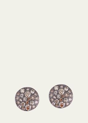 18K Rose Gold Sabbia Stud Earrings with Brown Diamonds