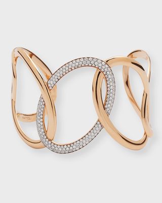 18K Rose Gold Single Diamond-Link Cuff
