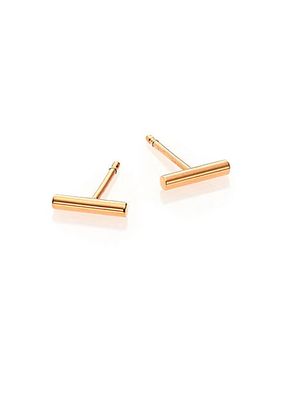 18K Rose Gold Strip Stud Earrings
