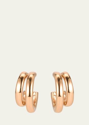 18K Rose Gold Together Double Hoop Earrings