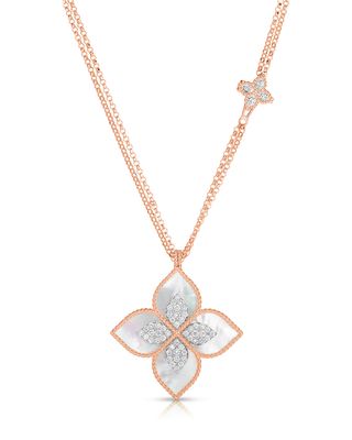 18k Rose Gold Venetian Princess Mother-of-Pearl Diamond Necklace