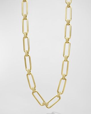 18K Signature Caviar 15mm Oval Toggle Link Necklace, 18"L