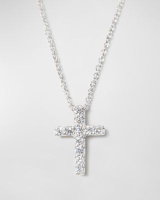 18k Small Diamond Cross Pendant Necklace