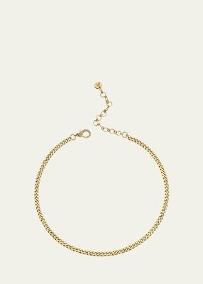 18K Solid Gold Baby Link Choker Necklace