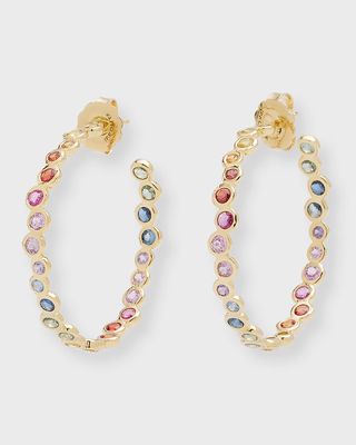 18K Starlet Hoop Earrings in Sapphire Rainbow