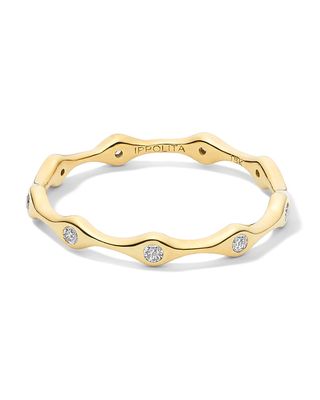 18K Starlight Diamond 9-Station Skinny Band Ring, Size 7