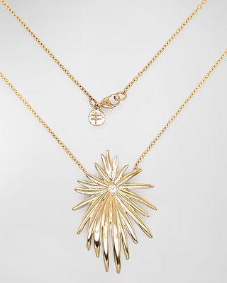 18K Tribal Yellow Gold Necklace with Diamonds