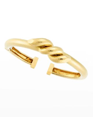 18k Twisted Nail Cuff Hammered Bracelet