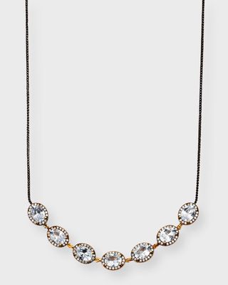 18K Two-Tone Gold Aquamarine and Diamond Necklace, 24"