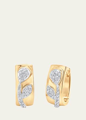 18K Two-Tone Gold Lierre Diamond Huggie Earrings