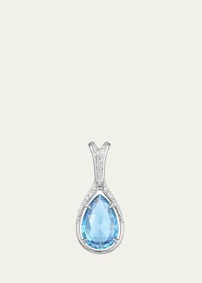 18K WG Aquamarine Droplete Charm with Diamonds