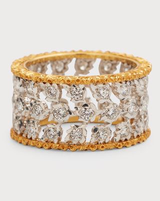 18K White and Yellow Gold Eternity Band with 48 Diamonds, Size 5.5