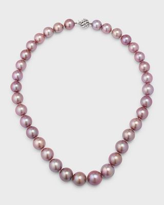 18K White Gold 11-14mm Kasumiga Pink Pearl Necklace