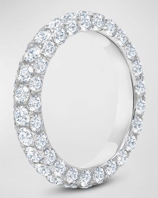 18K White Gold 3-Sided Diamond Band Ring