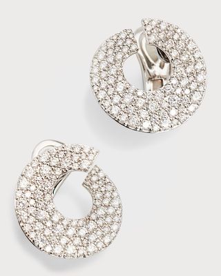 18K White Gold 360 Diamond Convertible Hoop Earrings