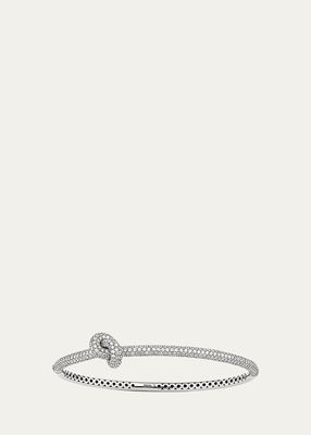 18K White Gold Absolutely Knot Bangle Full Pave with Diamonds