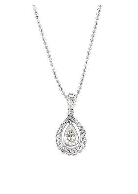 18K White Gold & 2.5 TCW Diamond Teardrop Pendant Necklace