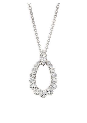 18K White Gold & Diamond Classic Teardrop Pendant Necklace