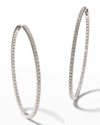 18K White Gold & Diamond Infinity Hoop Earrings, 2.0 tdcw