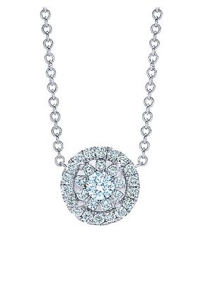 18K White Gold & Diamond Pendant Necklace