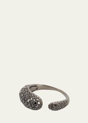 18K White Gold Black Rhodium Ring with Black Diamonds