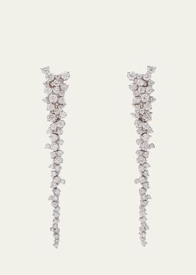18K White Gold Confetti Diamond Drop Earrings