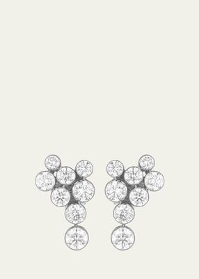 18K White Gold Dew Drop Earrings with Diamonds