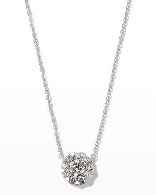 18k White Gold Diamond Bouquet Fashion Necklace, 0.66tcw