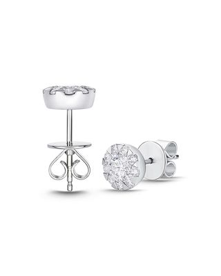 18k White Gold Diamond Bouquet Stud Earrings, 1.34tcw