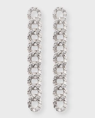 18k White Gold Diamond Chain Earrings