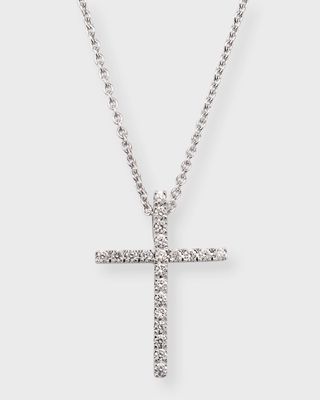 18k White Gold Diamond Cross Necklace