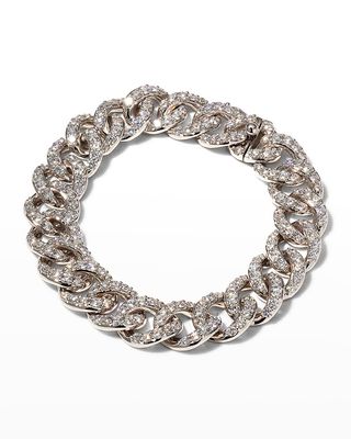 18k White Gold Diamond Curb-Link Bracelet