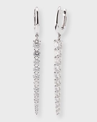 18K White Gold Diamond Identity Drop Earrings