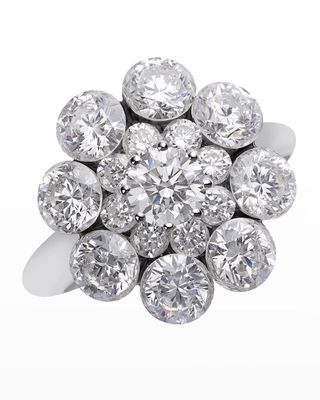 18k White Gold Diamond Magical Setting Ring, Size 52