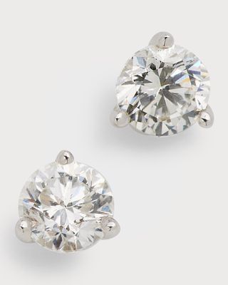 18k White Gold Diamond Martini Stud Earrings, 0.81tcw