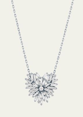 18k White Gold Diamond Mini Heart Necklace