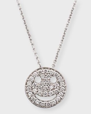 18k White Gold Diamond Smile Necklace