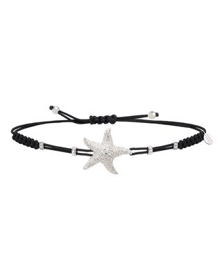 18k White Gold Diamond Star Pull-Cord Bracelet