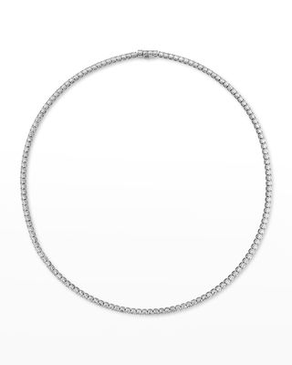 18k White Gold Diamond Straight Line Necklace, 16.5"L