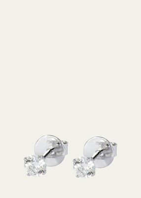 18K White Gold Diamond Stud Earrings, 0.92tcw