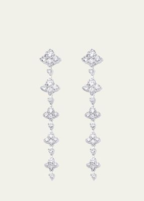 18K White Gold Dujour Five Diamond Dangle Earrings