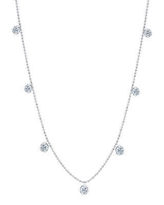18k White Gold Floating Diamond Necklace