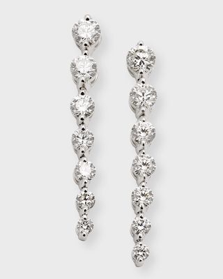 18K White Gold Graduated Diamond Drop Earrings, 2.9tcw