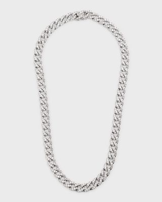 18K White Gold Groumette Necklace with Diamonds