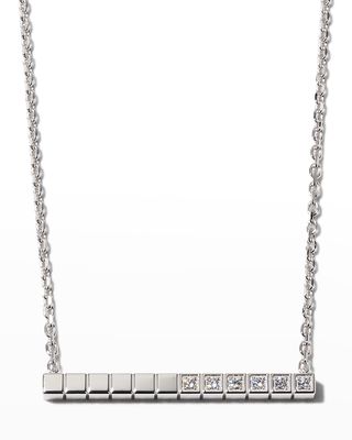 18k White Gold Ice Cube Bar Necklace