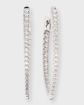 18K White Gold Imperial Diamond Hoop Earrings